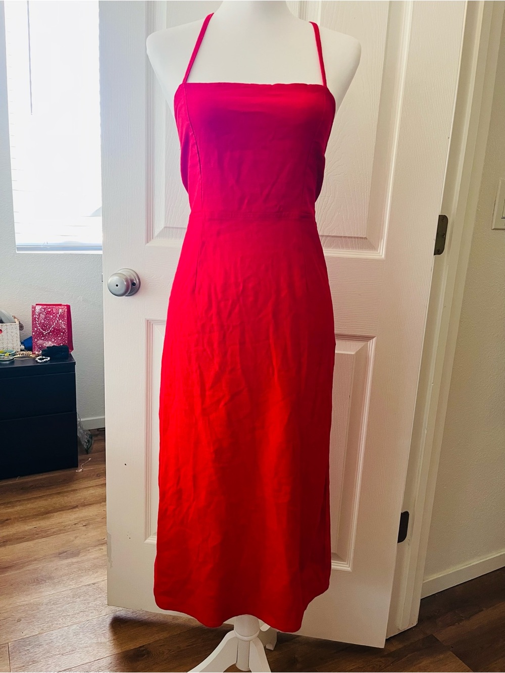 wild fable Hot Pink Halter Midi Dress